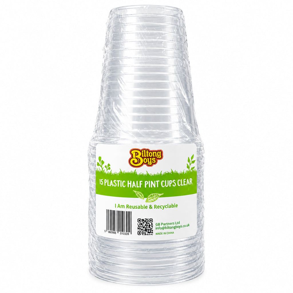 Biltong Boys Plastic Cups Clear
