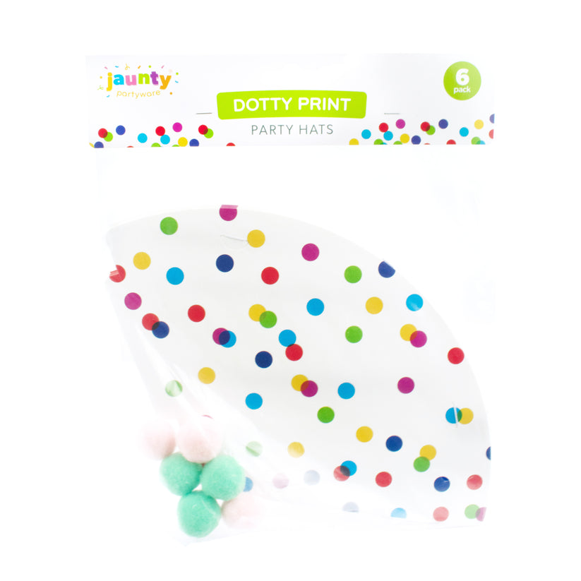 Jaunty Party Ware OTL - Dotty Print Party Hats