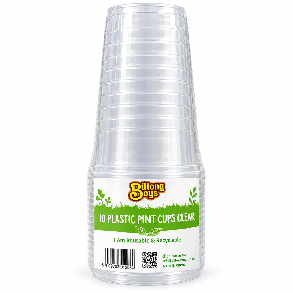 Biltong Boys Plastic Cups Clear