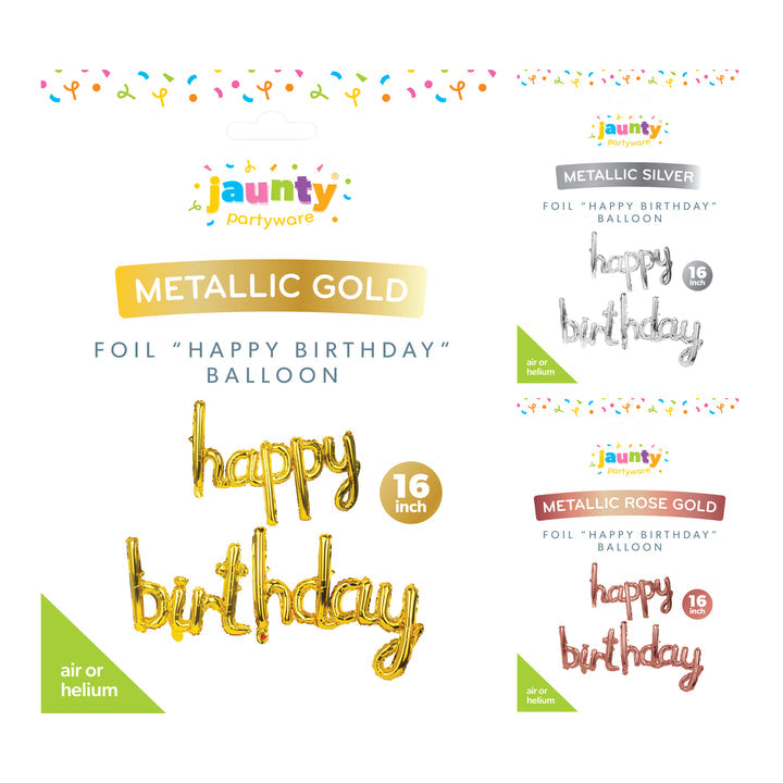 Jaunty Party Ware OTL Foil Birthday Balloons