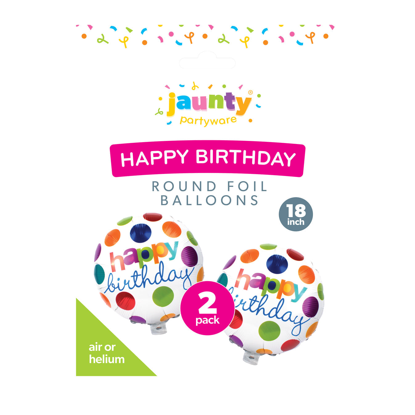 Jaunty Party Ware OTL - Round Foil Birthday Balloons