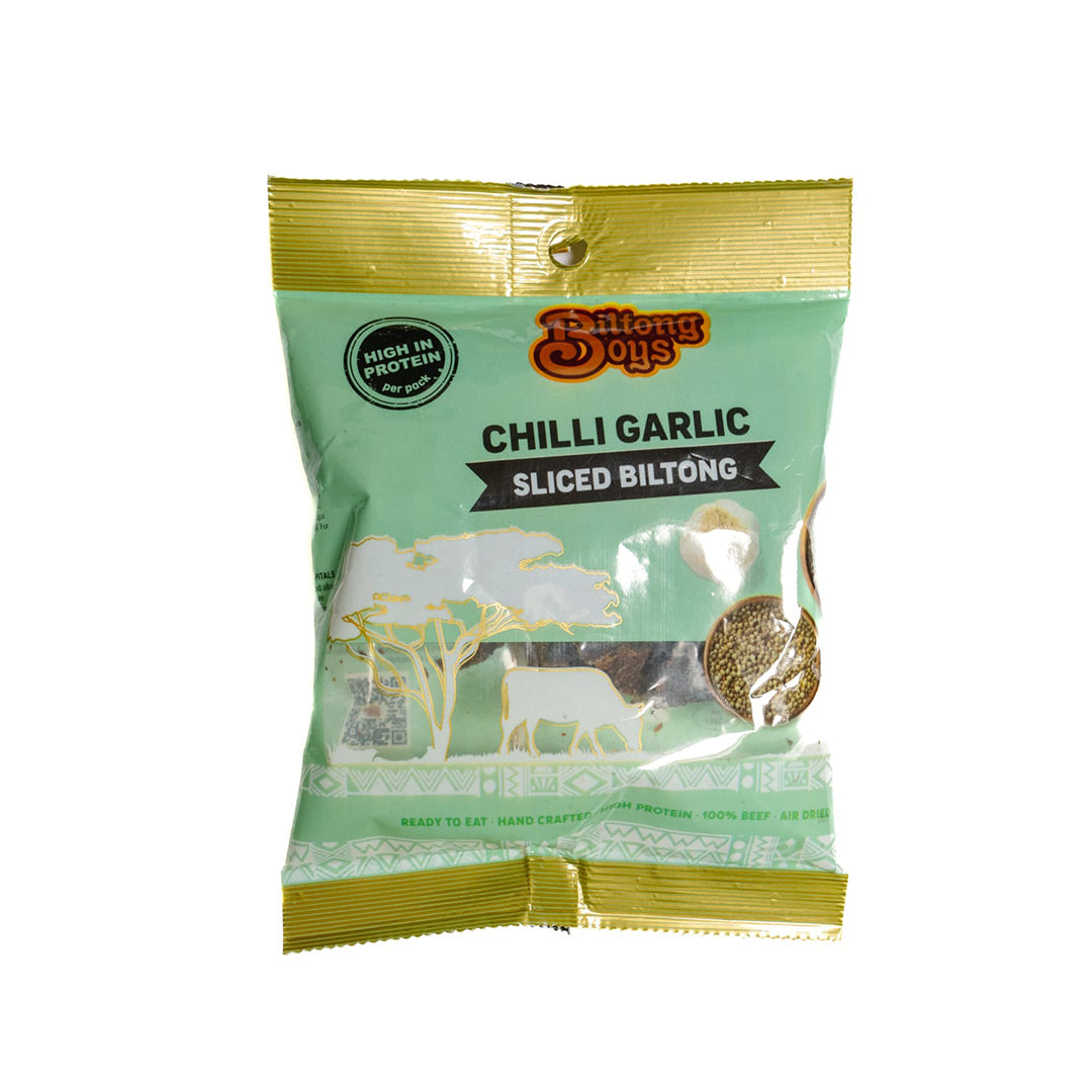 BiltongBoys Chilli Garlic Sliced Biltong - spicy beef biltong snack
