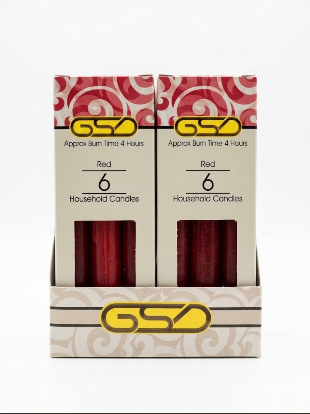 GSD Red Household Candles 6 Inch