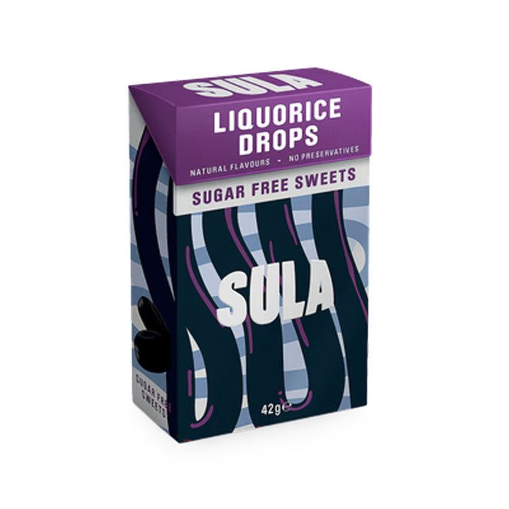 Sula Sugar Free Sweets - Liquorice Drops / 42g