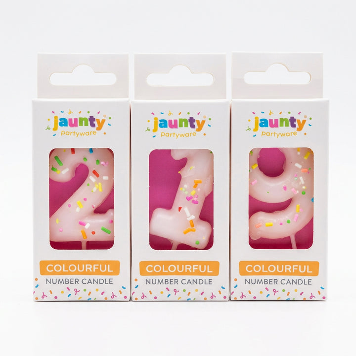 Jaunty OTL Colourful Number Candle